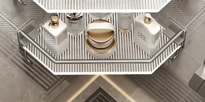 2PCS Badezimmer Acryl Regale Küche Lagerung Organizer Shampoo Regal Dusche Regal Bad Zubehör Kein Bohrer Lagerung Regal