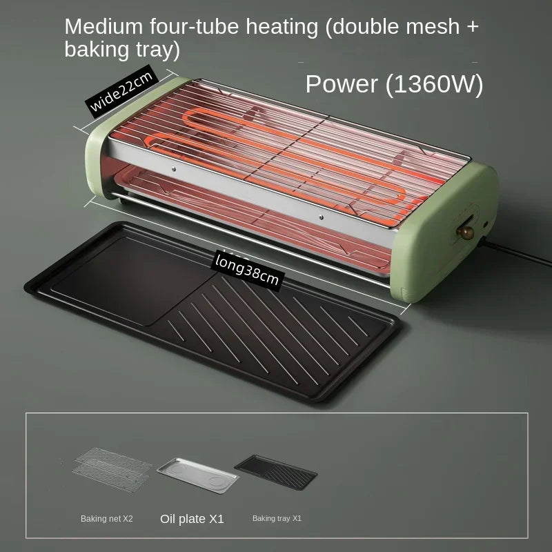 New Electric Oven Household Indoor Grill Grill Skewer Machine Smokeless Barbecue Pot Electric Grill Pan Barbecue Pot.