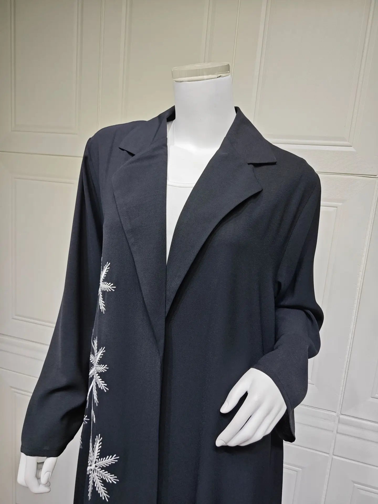 Ramadan Eid Black Open Muslim Dress Kimono Abaya Damen Dubai Luxury Islam Women Clothing Kebaya Kaftan Robe Femme Musulman Gown.