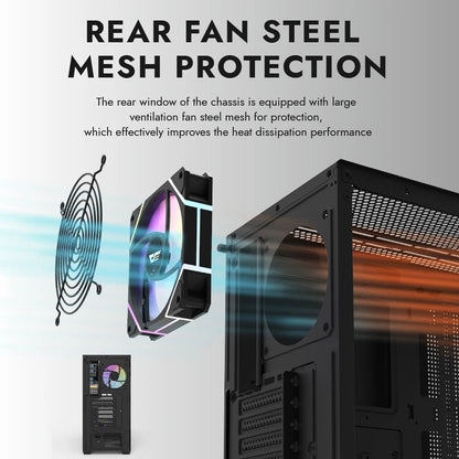 Aigo AS900 PC Case 270° Panoramic Design ATX M-ATX ITX Sea View Room Side Transparent Desktop Chassis Diy Gaming Computer Case.