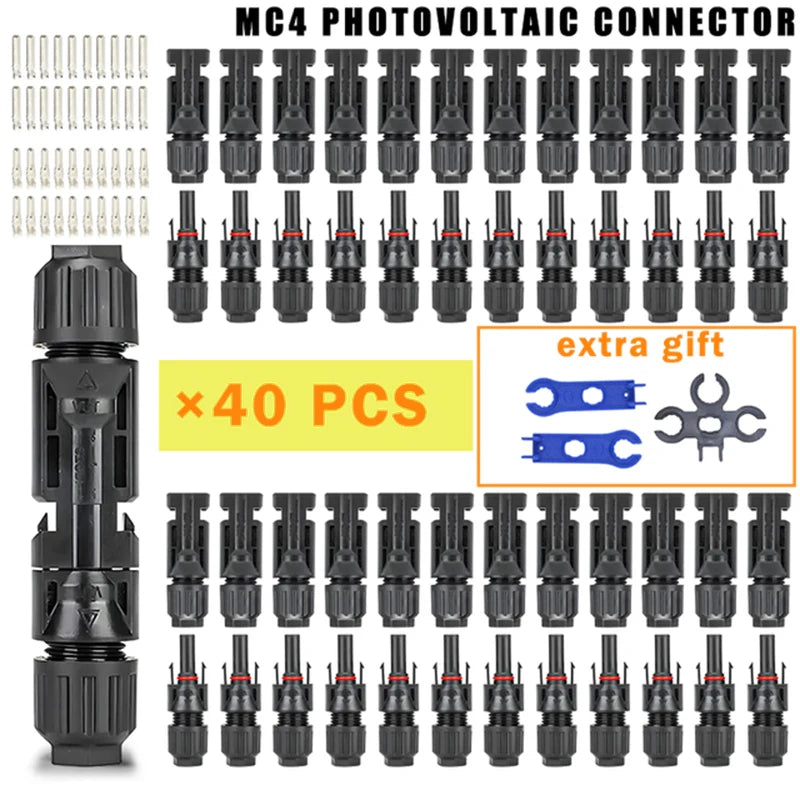 10/20/50/100/300/400PCS Photovoltaic Solar Connector Kit Plug 1000V 30A connectors for solar panels PV/MC Cable 2.5/4/6mm².