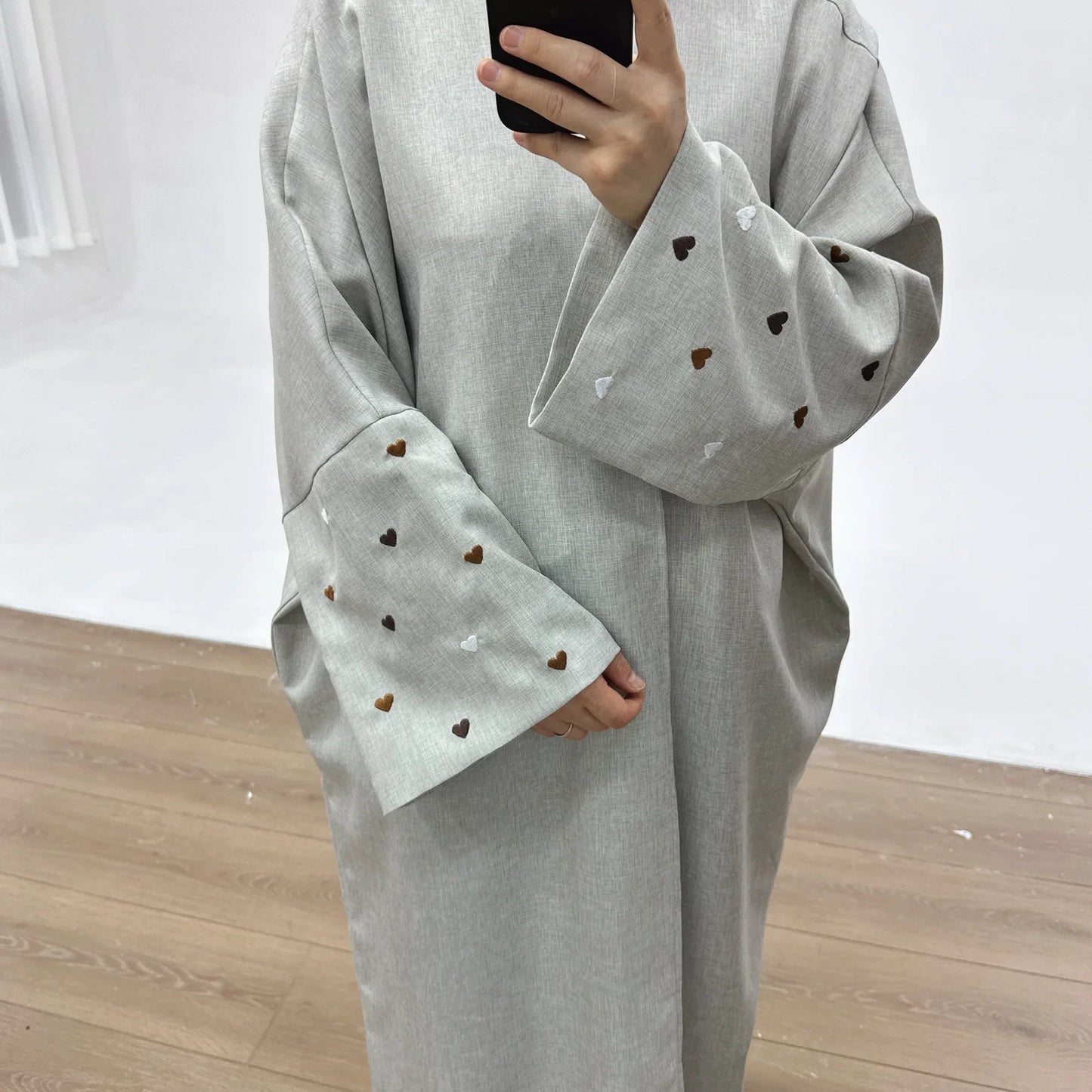 2025 Ramadan Eid Open Butterfly Moon Heart Modest Kimono Abaya Dubai Turkey Muslim Dress Abayas for Women Kaftan Kebaya Caftan.
