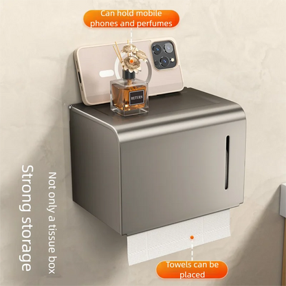 Wasserdichte Toilettenpapierbox zur Wandmontage, perforierte Rollenpapier-Schublade, Handtuch, Schublade, Aufbewahrungsregal, Organizer, Badezimmer