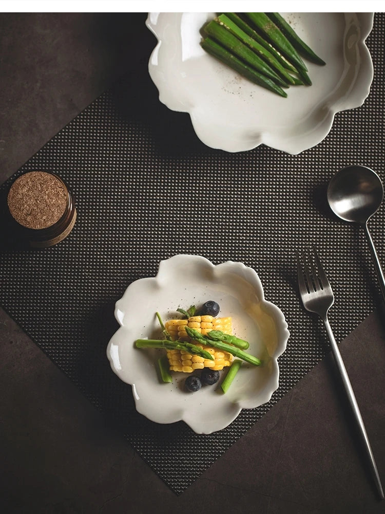 color petal household ceramic dish hotel restaurant tableware.