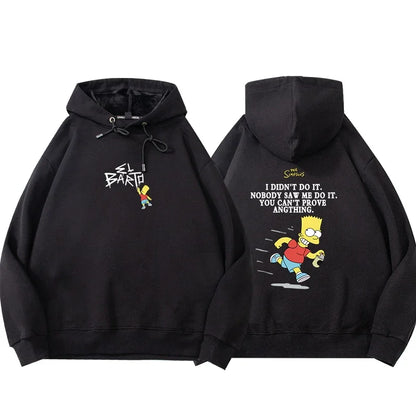 Bart Simpson Pullover 2025, neu, beliebt, The Simpsons Family-Kleidung, mit Kapuze, amerikanisches Nischenpaar, bequemes Design, Anime-Hoodie.