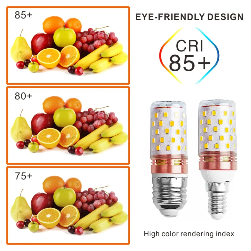 10PCS Corn Bulb Tube AC85-265V E27 E14 Screw 3/6/9/12/15W Easy To Assemble And Disassemble Suitable For Room Lighting.