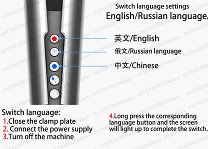 220V Professional Hair Straightener Hair Dryer Heat-Up Flat Negative Ion Iron Lasting Styling Straightener 2 in 1 With display