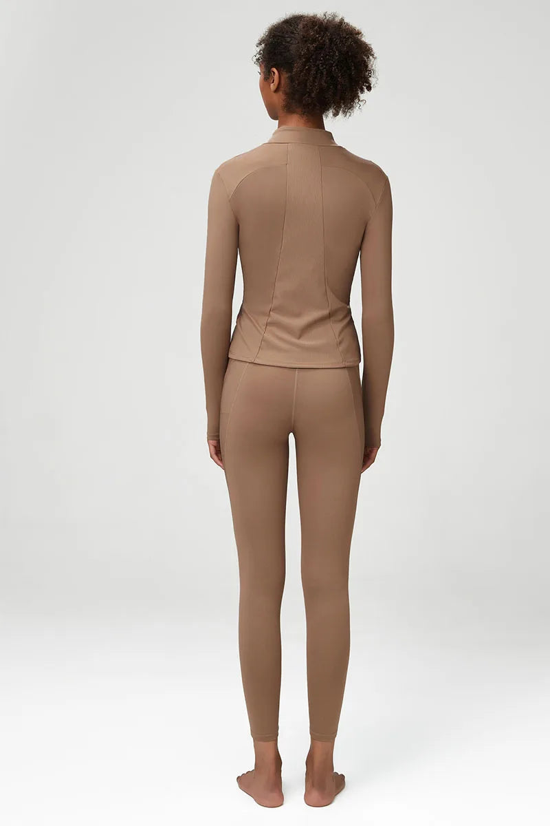 3Pcs Fitness Yoga Set Women Workout Athletic Clothing Long Sleeve Shirt Gym Bras High Waist Leggings Tights-Fitting Sportswear.