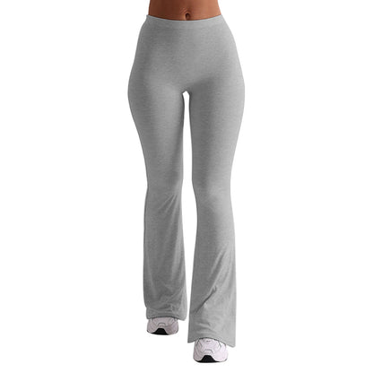 Frauen Casual Solide Farben Hohe Taille Schlaghosen Trendy Bootcut Hose Ausgestellte Leggings Hosen für Streetwear.