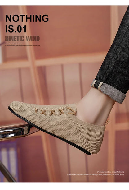 YRZL Men's Comfortable Shoes Breathable Walking Shoes Summer Mesh Loafers Anti Slip Casual Sneakers Lightweight Shoes for Men.