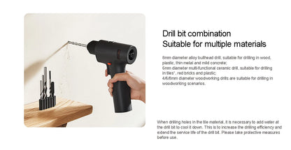 Xiaomi Mijia Bürstenlose elektrische Bohrmaschine 2, Smart Home-Elektrowerkzeug Typ C, wiederaufladbarer multifunktionaler Akku-Bohrschrauber, Schraubendreher CN