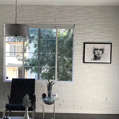 KUUJOJO 12pcs 3D textured wall panel for indoor wall decoration, suitable for living room, hall, bedroom, hotel, office