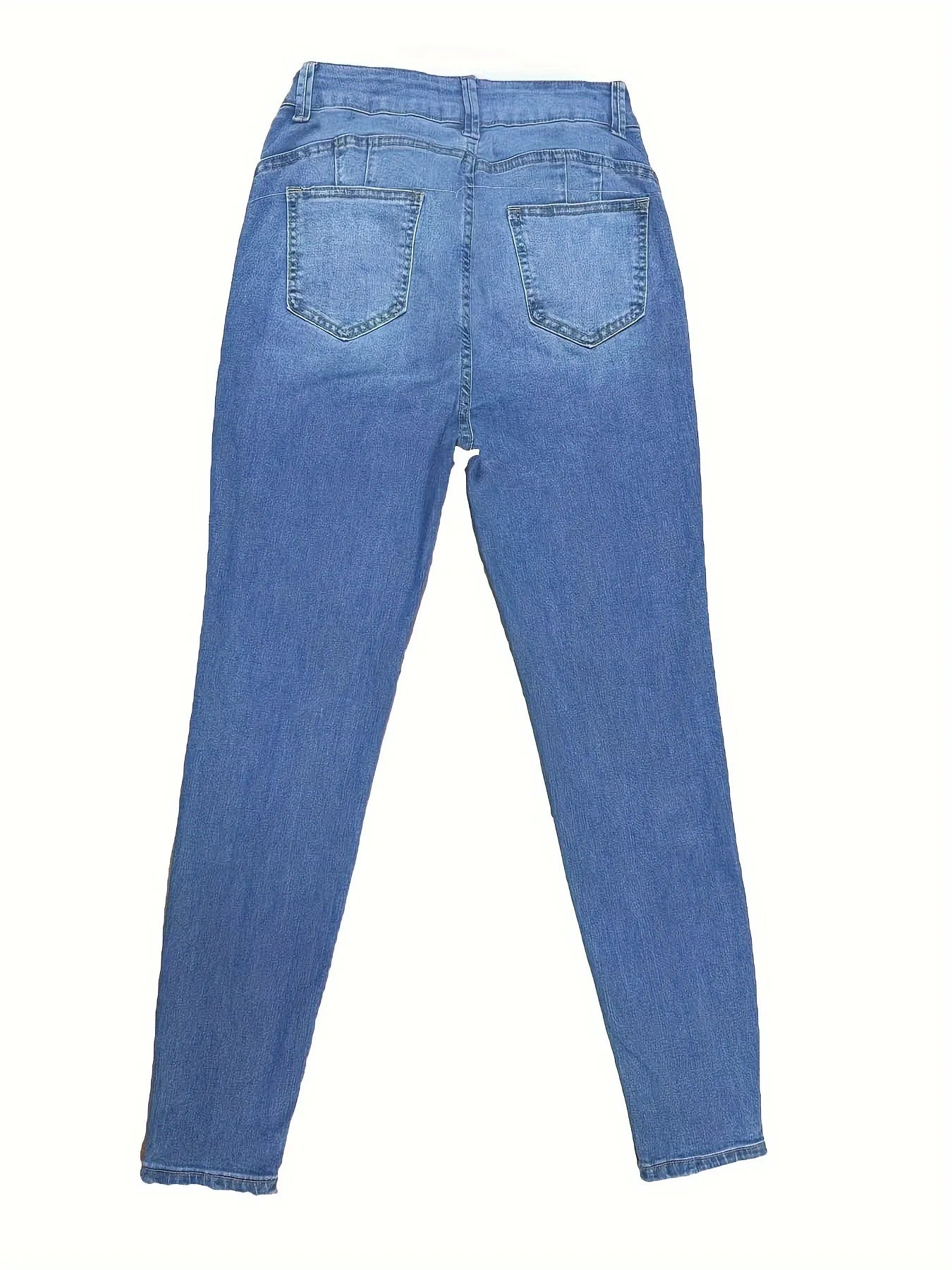 Versatile High-waist Skinny Jeans.Ladies Four Seasons New Fashion Stretch Simple Comfortable Small Leg Jeans Casual Pencil Pants.