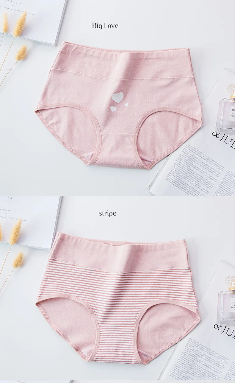 4Pcs Plus Size M-5XL Panties Women Cotton High Waist Slimming Underwear Seamless Girls Briefs Sexy Female Breathable Lingerie.