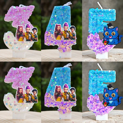 Anime Kpop Dämon Jäger Thema Kerze 3D Nummer 0-9 Kinder Geburtstag Kuchen Dekoration Baby Shower Party Zubehör geschenke.