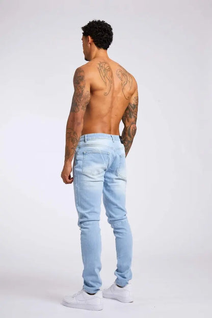 New Style of Denim Men's Jeans Cross-border Ins Trendy Black Slim High Waist Denim Pants Men.