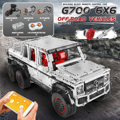 MOULD KING 13061 Technical Car Toys The APP&RC Motorized G63 6X6 Off-Road SUV Car Model Assembly Building Blocks Bricks Kid Gift.