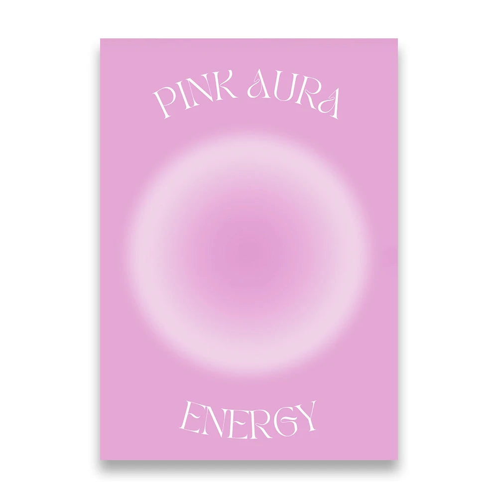 Pink Gradient Aura Spiritual Affirmation Wall Art Canvas Painting Nordic Posters And Prints Wall Pictures For Living Room Decor.