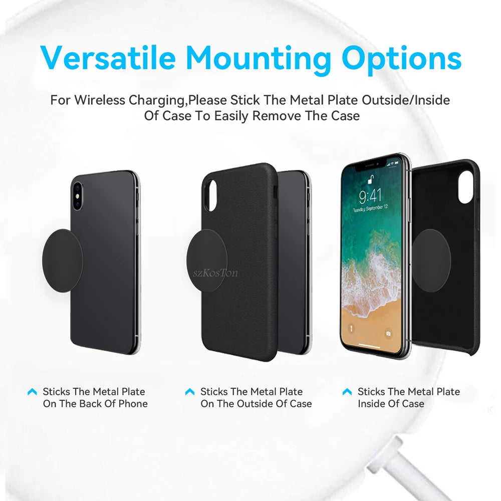 Metal Plate For Car Phone Holder Magnetic Universal Iron Sheet Disk Sticker Mount Mobile Phone Magnet Stand For IPhone.