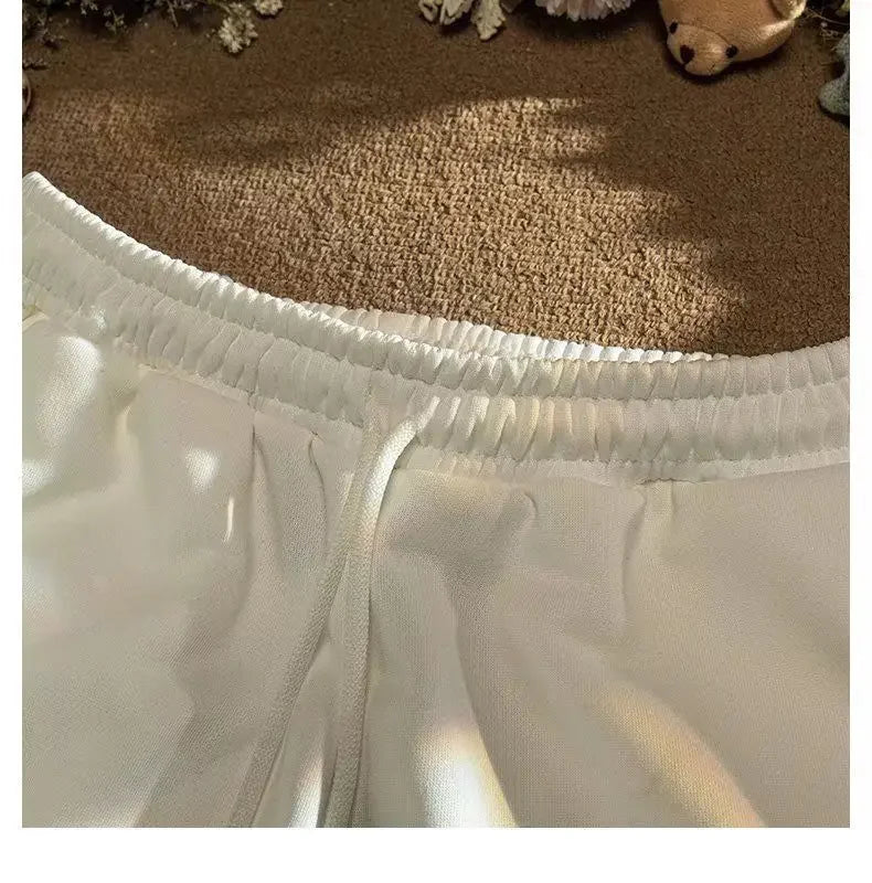 Sommer Casual männer Shorts Ins Trendy Marke Amerikanischen Stil Gespleißt Mittlere Taille Gerade Bein Lose Fit Breite Bein Minute Jogginghose.