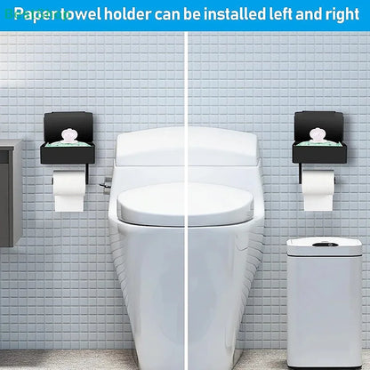 An der Wand montierter Toilettenpapierhalter mit Regal und Aufbewahrungsbox, Multifunktions-Tücherspender, passend für die Aufbewahrung von Badezimmer-Wischtuch