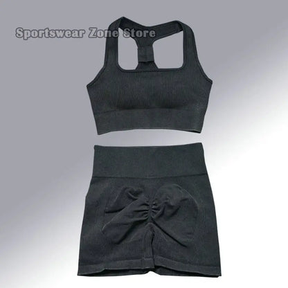 Yoga Suit High Waist Leggings Running Training Tights Sports Outfits Long Sleeve Crop Top Bra Seamless Fitenss Set Fitness Wear