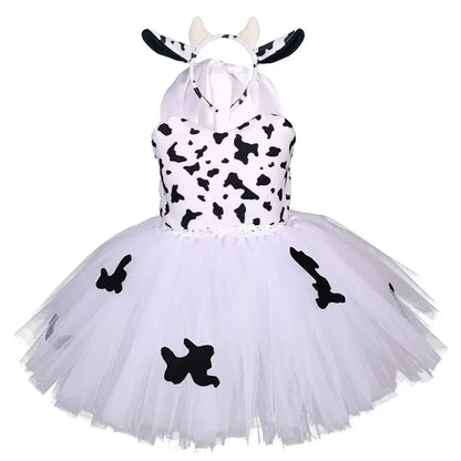 Halloween Tier Cosplay Kostüm für Kinder Wald Thema Kühe Tiger Giraffe Leopard Zebra Tutu Kleider Performance Tanz Sets.
