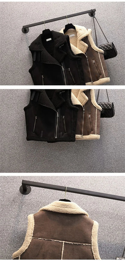 Ärmellose Jacke weibliche Pu Leder Weste Mantel Frauen 2024 Herbst Winter neue Motorrad Weste lose Oberbekleidung Roman beliebte Top.