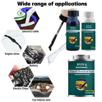 Liquid Electrical Tape Waterproof Insulation Paste Sealant Wire Cable Coat Fix Line Glue Repair Glue Insulation Glue 15~300ml.