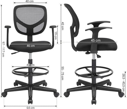 SONGMICS Chefsessel, ergonomisch, höhenverstellbare Fußstütze