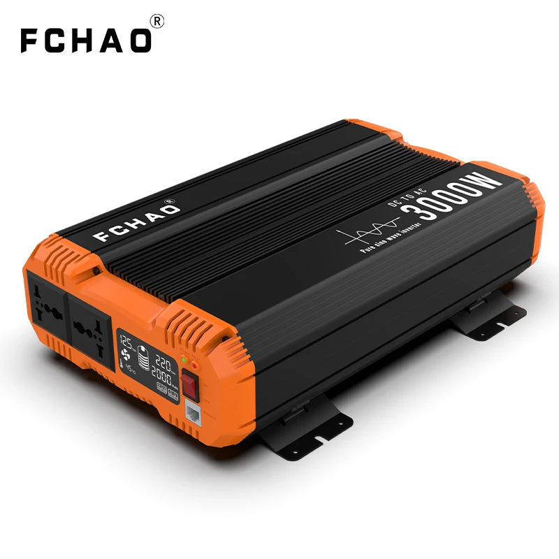 FCHAO Pure Sine Wave Inverter 12V 24V 48V To 220V 230V LCD Display Auto Accessories Power Converter For Home Camping  And RV.