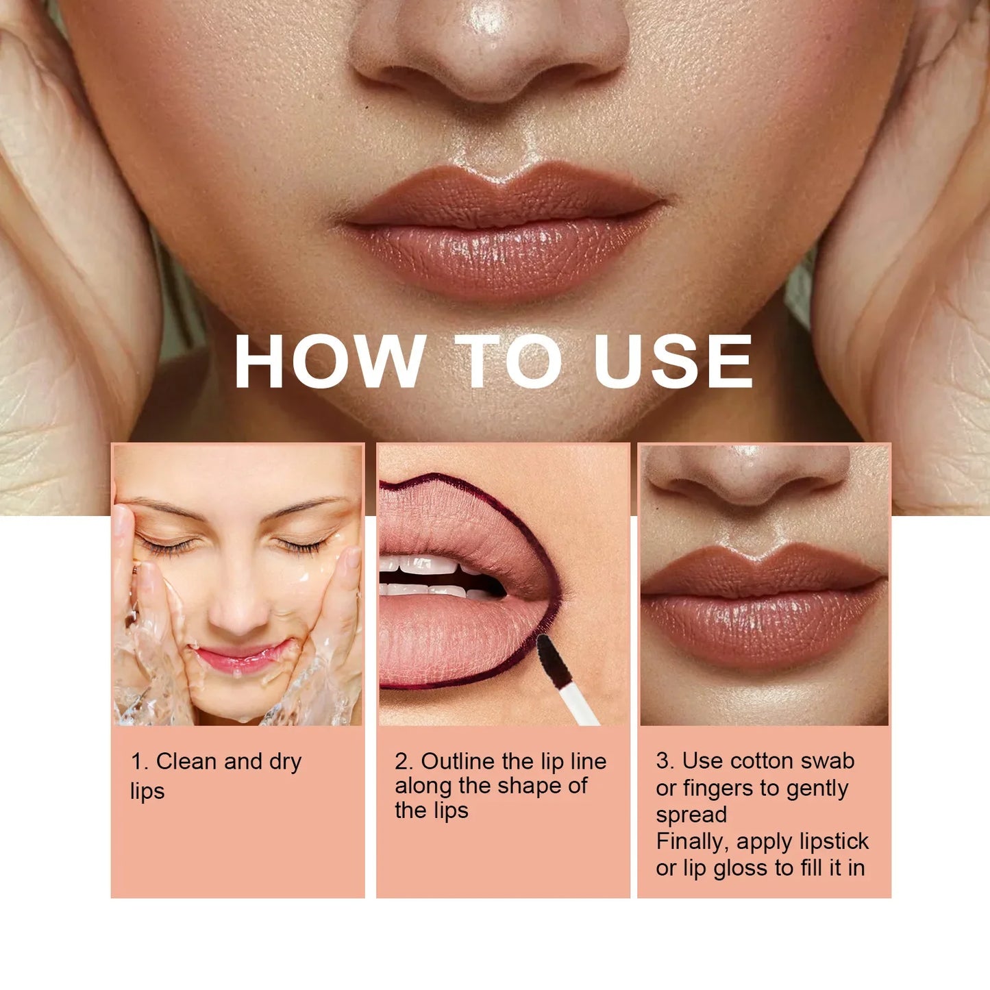 Waterproof Lip Liner Peel Off Tattoo Lipgloss Waterproof Long Lasting Matte Lip Tint Brown Contour Tear-off Lips Stain Cosmetic.