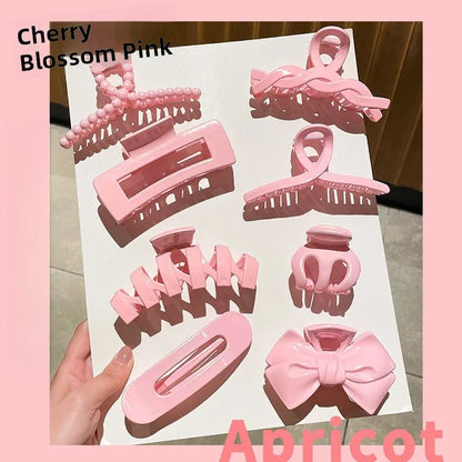 Matte Flower Hair Grips Set for Women Fairy Style Fresh Sweet Headwear for Updo Hairdo Back of Head Hair Accessories.