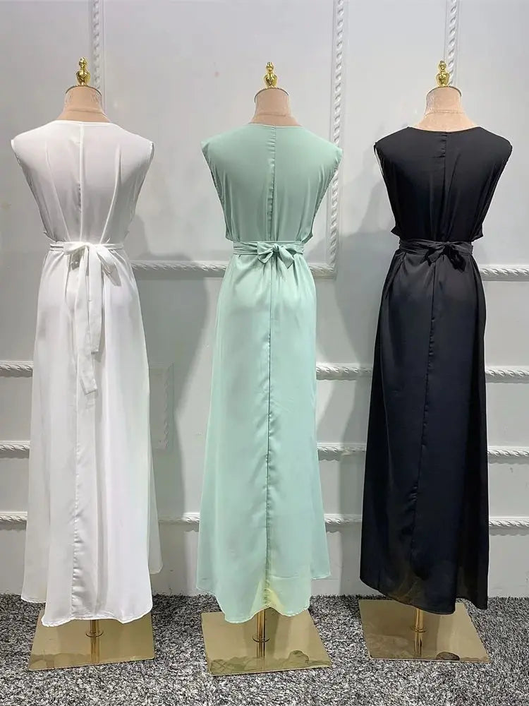 Ramadan Eid Black Abaya Damen Islam Inside Modest Dress Prayer Clothes Women Muslim Kebaya Kaftan Robe Vestidos Musulmanes Femme.