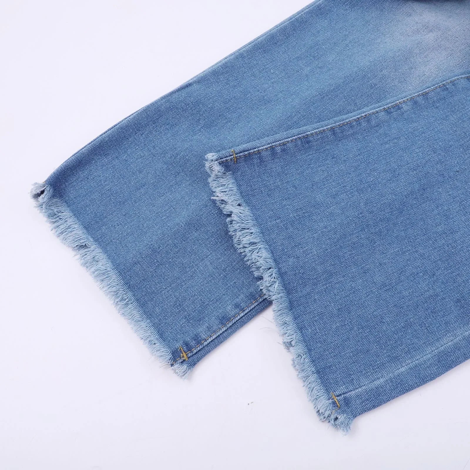 Women Jeans Straight Pants High Waist Washed Distressed Vintage Pockets Button Basics Trousers 2025 Female Streetwear Denims.