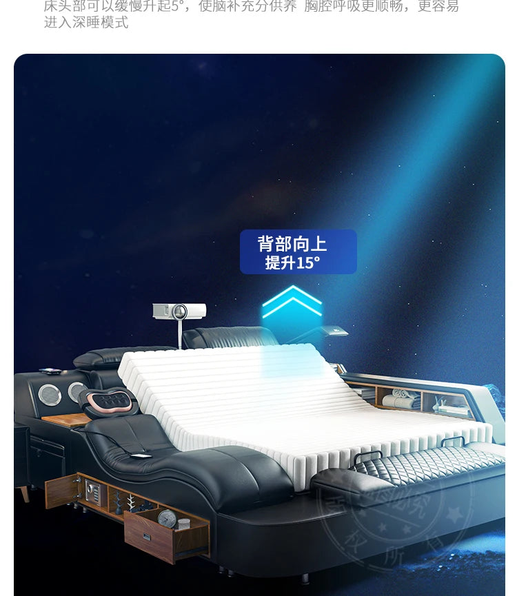 Nordic Multifunktions Doppelbett Seite Von Seite Leder Luxus Kingsize Bett Rahmen Plattform Holz Design Lit Schlafzimmer Set Möbel