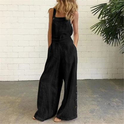 Evening Dresses Outfits Women'S Sleeveless Overalls Jumpsuit Casual Solid Summer Wide Leg Bib Pants Vestidos Verano Moda 2025.