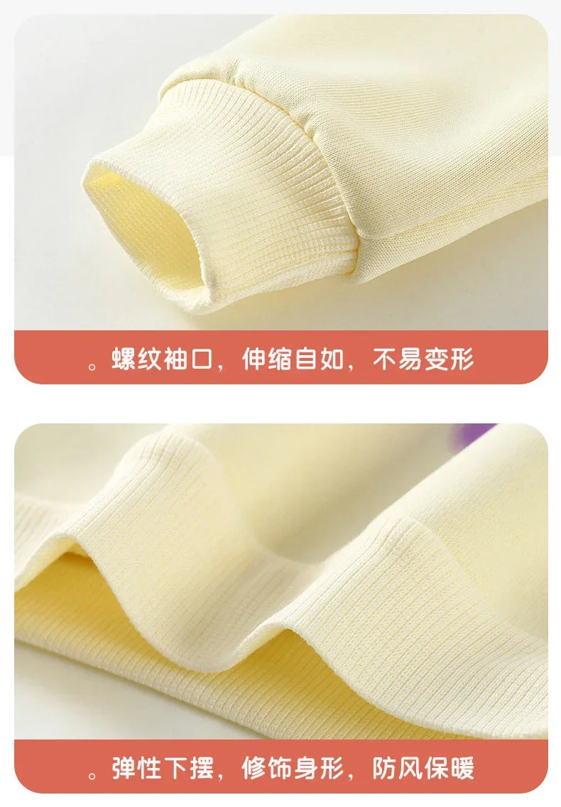 New 2025 Girls Fashion Cartoon Bowknot Letter Long Sleeve Pullover Sweatshirt + Pants Kids Spring Casual Sports Clothing Sets.