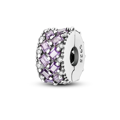 Silver Clasp 925 Sterling Silver CZ pave Clip Charms Daisy Beads Stopper Safety Chain fit Original Bangle Bracelet Jewelry Clip