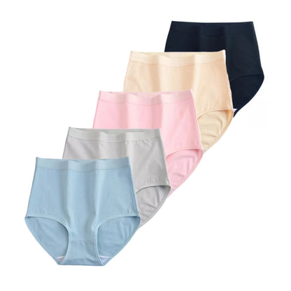 FallSweet 5Pcs/Lot Cotton Panties for Women Plus Size Underwear High Waist Comfortable Female Underpants Sexy Lingerie M-XXXL.