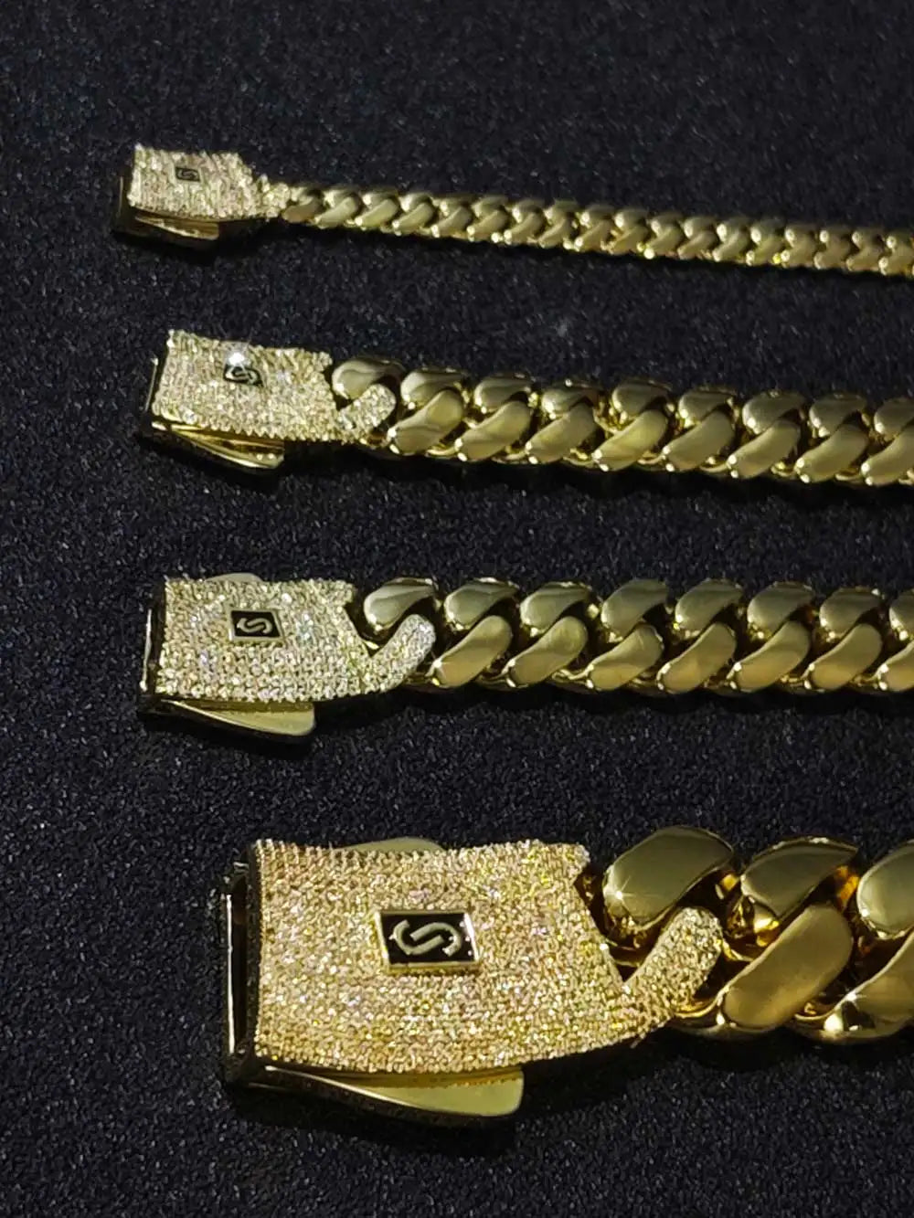 6/8/10/12/15/20mm Monaco Cuban Chain Necklace Hip Hop 14k Gold Plating Cuban Chain Bracelet Hip Hop Jewelry.