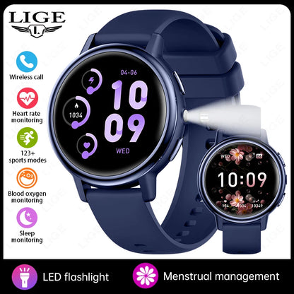 LIGE 2025 New 1.26 inch Screen Smart Watch Women IP68 Waterproof Sports Women’s Health Monitor Watches Bluetooth Call Smartwatch