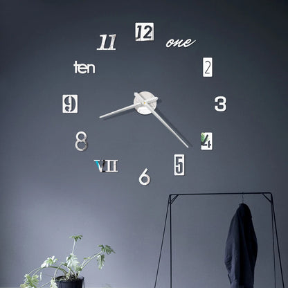 2D/3D Große Römische Ziffer Acryl Spiegel Wanduhr Aufkleber Mode DIY Quarz Uhren Uhr Hause Dekoration Wohnzimmer Aufkleber