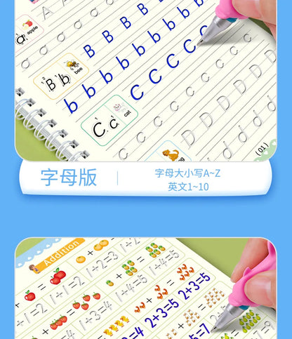 Reusable Magic Copybook Drawing Toys for Children Montessori Pen Control Training Writing Sticker Learning Educational Toy Kids.