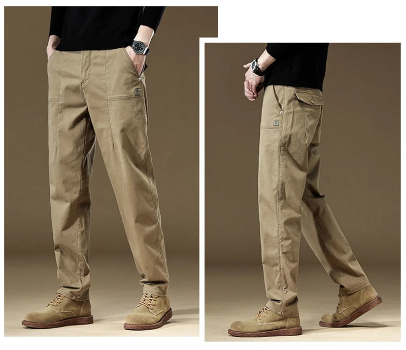 97% Cotton Men Casual Trousers Solid Color Slim Fit Men's Pants New Winter Autumn High Quality Classic Business Pant Male.