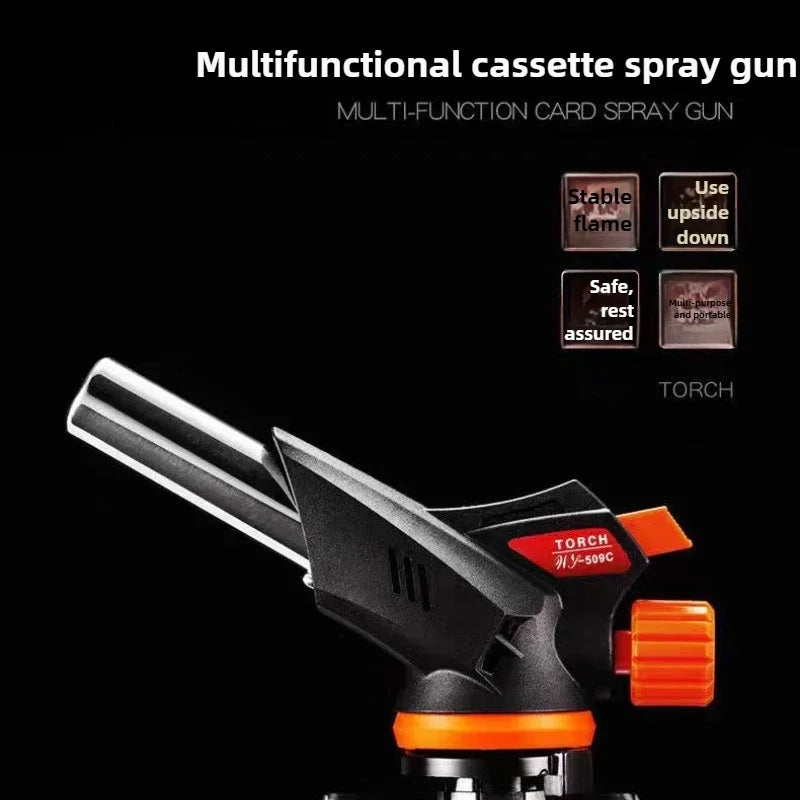 Torch Cooking AutoIgnition Butane Gas Welding-Burner Welding Gas Burner Flame Gas Torch Flame Gun Blow for BBQ Camping Cooking.