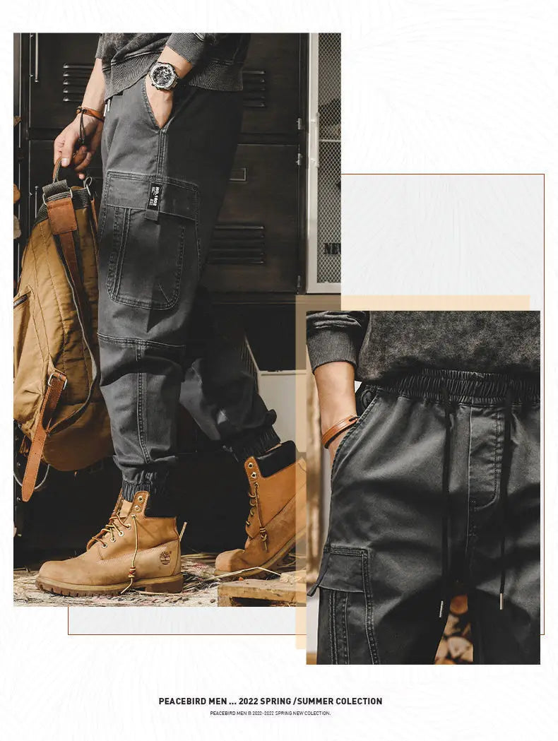 ARENS Techwear Cargo Pants Men Black Cargo Trousers Male Vintage Japanese Streetwear Hip Hop Pockets Casual Safari Style Loose.