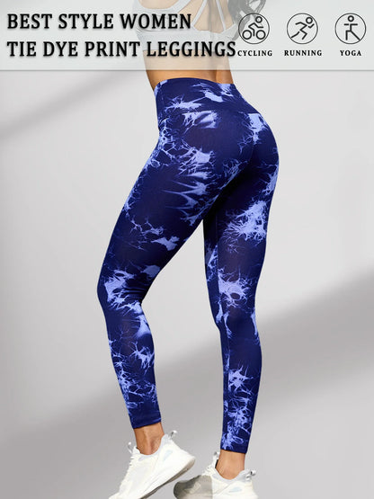 Super Soft High Waisted Tie Dye Leggings for Women Yoga Running Gym No See Through Workout Athletic Tights Push Up Gym Fitness.