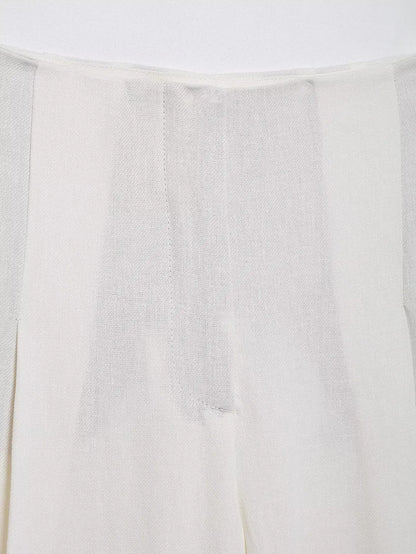 HH Women's Suits White Turn-Down Collar Long Sleeves Lace-Up Blazers+High Waist Zipper Long Pants Female Spring Fashion Sets