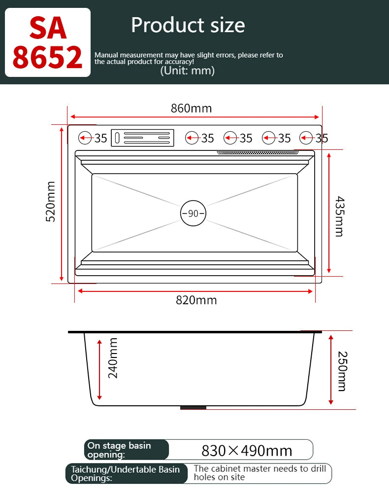 Wasserfall-Küchenspüle aus Edelstahl, extra groß, mit einem Schlitz, multifunktionale Geschirrspülbecken, Unterbaubecken, Tassenwascher